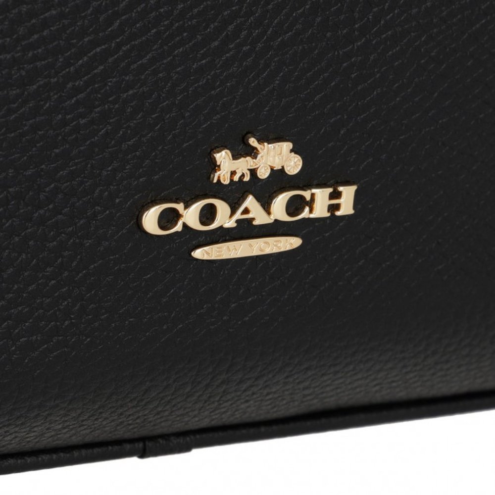 Coach Black Pebbled Leather Crossbody Bag with Gold Hardware - Picture 7 of 15
